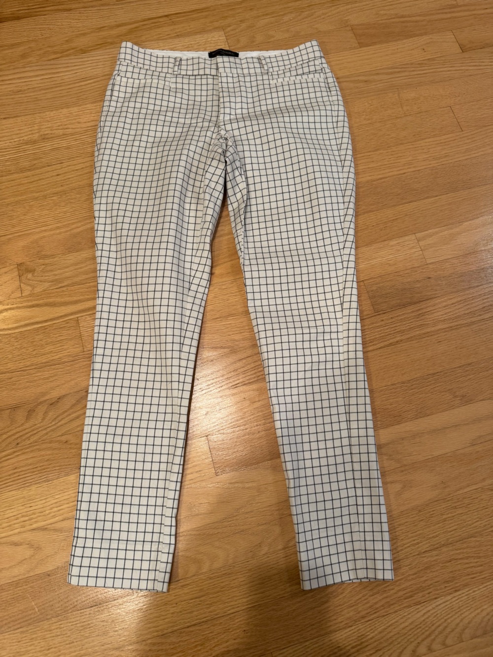 Banana Republic White and Black Windowpane Shirt